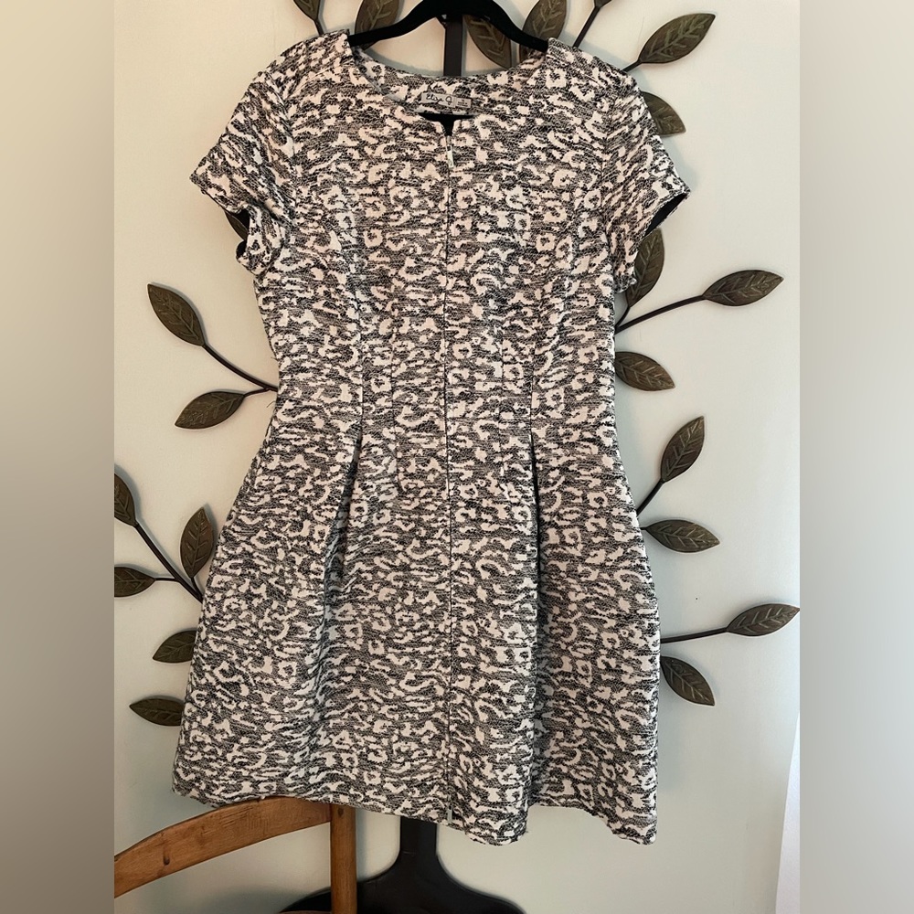 Eliza J Leopard Print Jacquard Dress